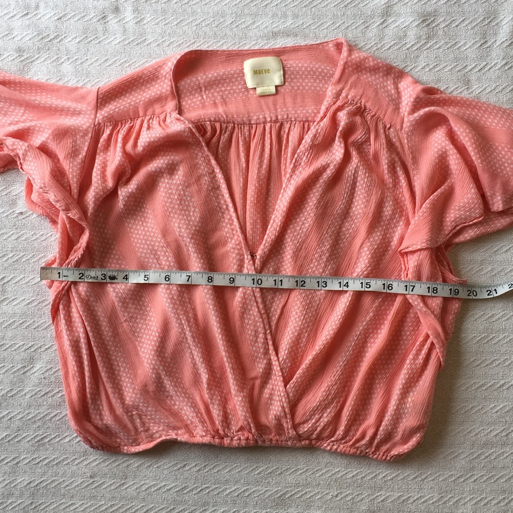 Maeve Pink Surplice Ruffle Sleeve Top - Picture 6 of 8